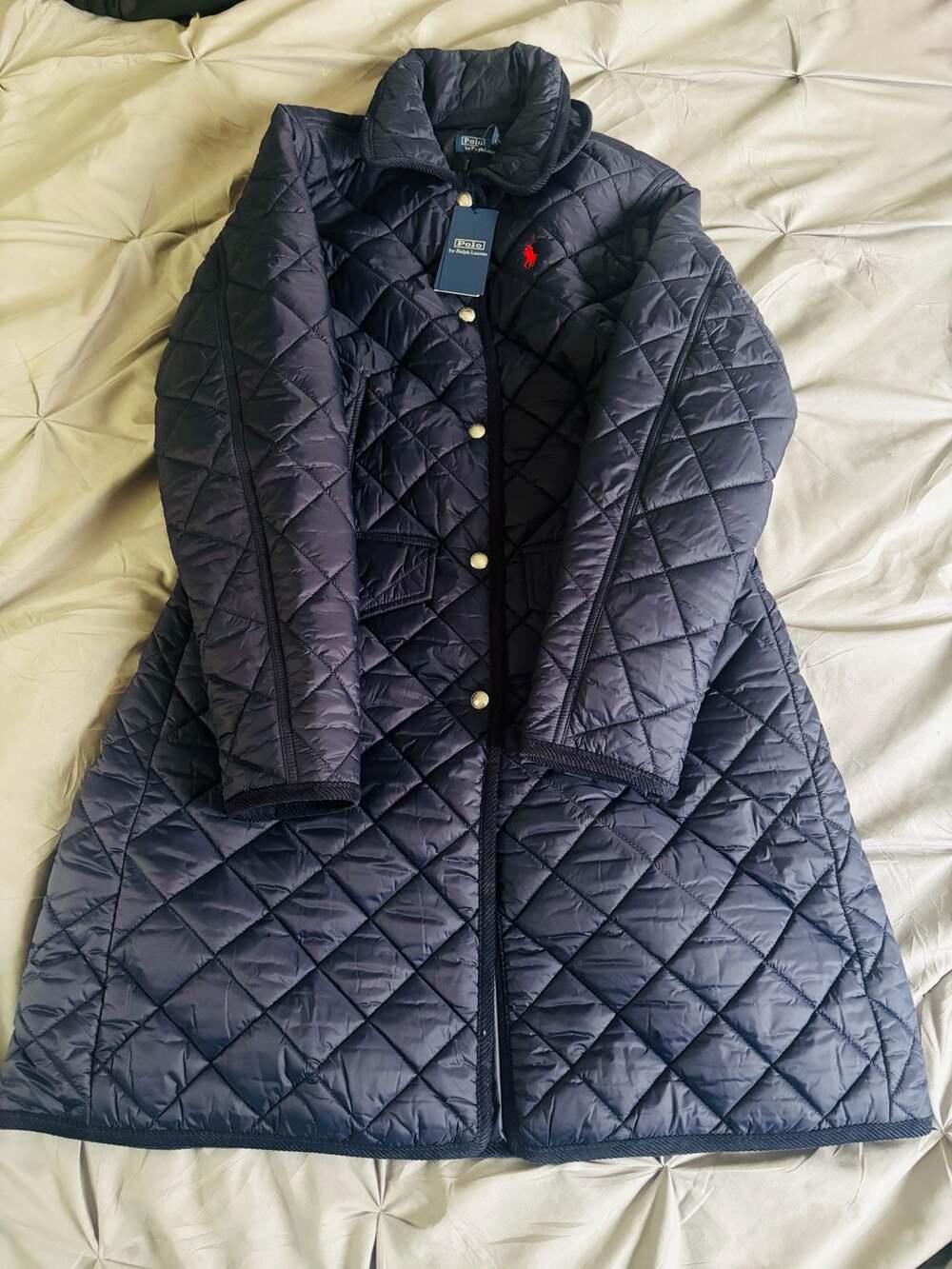 Polo Ralph Lauren Water-Repellent Quilted Barn Coat in Navy